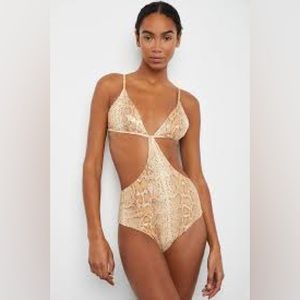 🔥 Closet Clearout!🔥 Onia Metallic Gold Snake Skin Swim Suit